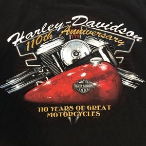 Harley Davidson SS 2 Sided Graphic Tshirt Tee Black 3XL 110th Anniv Canada